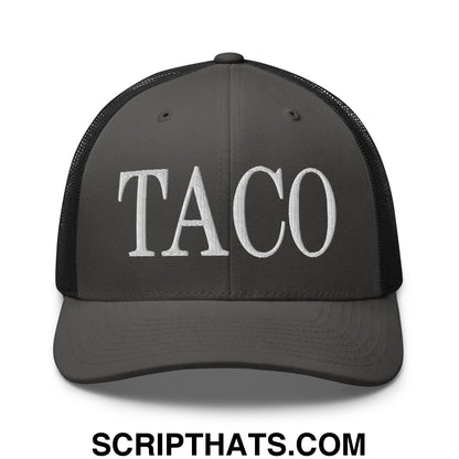 Taco Embroidered Mesh Trucker Hat Charcoal Black