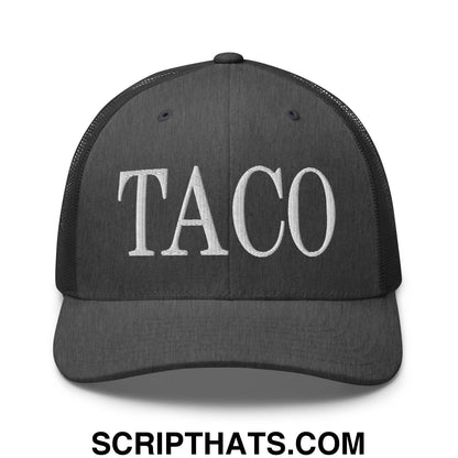 Taco Embroidered Mesh Trucker Hat Dark Heather Gray