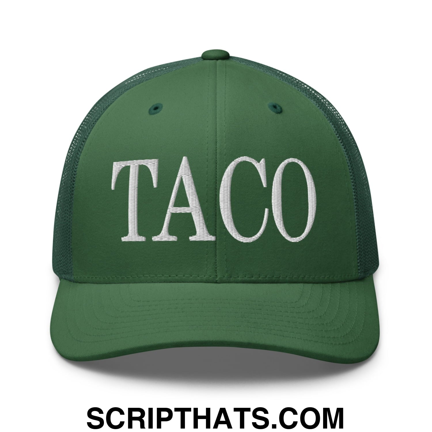 Taco Embroidered Mesh Trucker Hat Evergreen