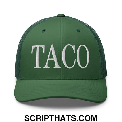 Taco Embroidered Mesh Trucker Hat Evergreen