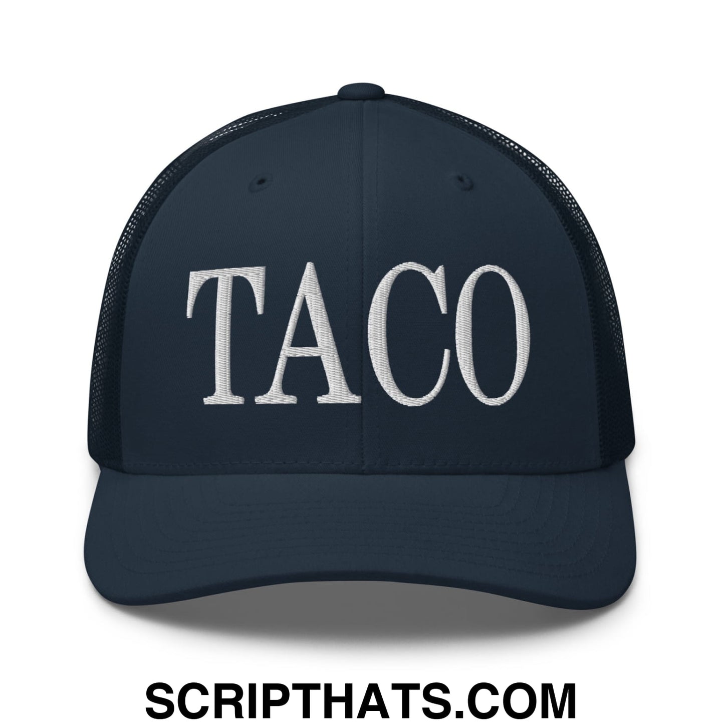 Taco Embroidered Mesh Trucker Hat Navy
