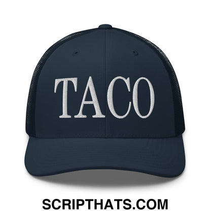 Taco Embroidered Mesh Trucker Hat Navy