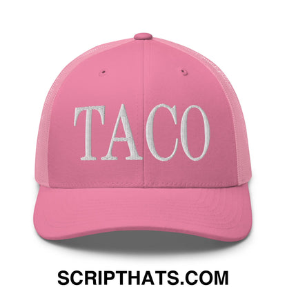 Taco Embroidered Mesh Trucker Hat Pink