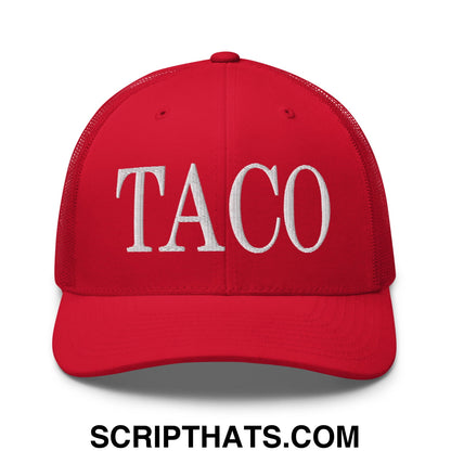 Taco Embroidered Mesh Trucker Hat Red