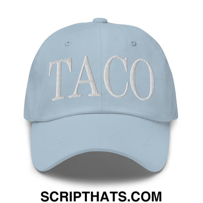 Taco Embroidered Unstructured Dad Hat Light Blue
