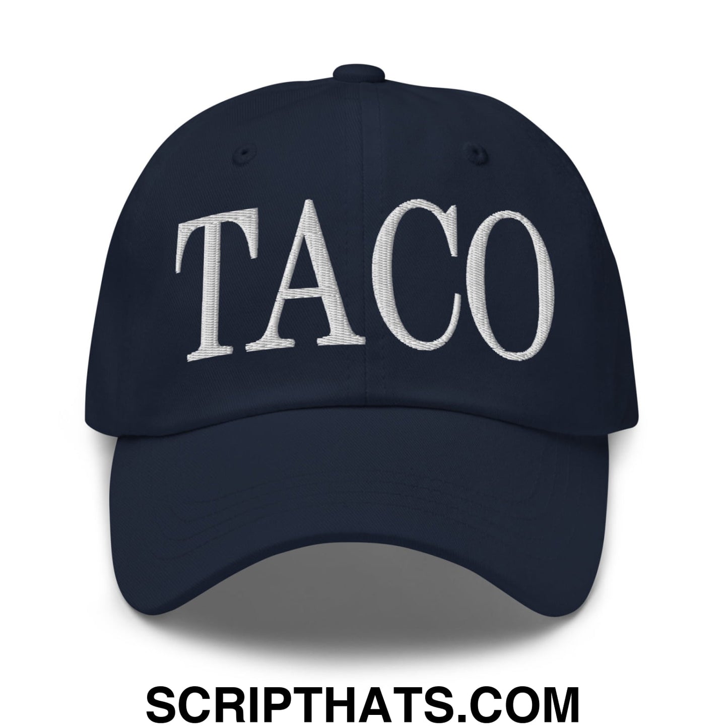 Taco Embroidered Unstructured Dad Hat Navy