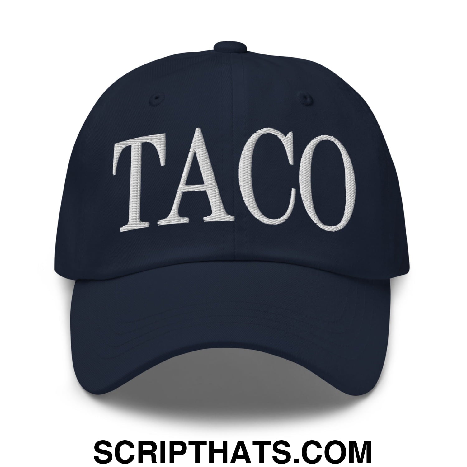 Taco Embroidered Unstructured Dad Hat Navy