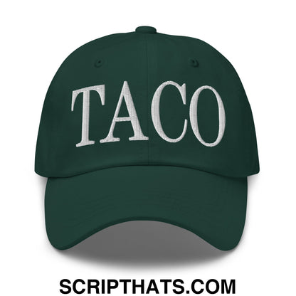 Taco Embroidered Unstructured Dad Hat Spruce