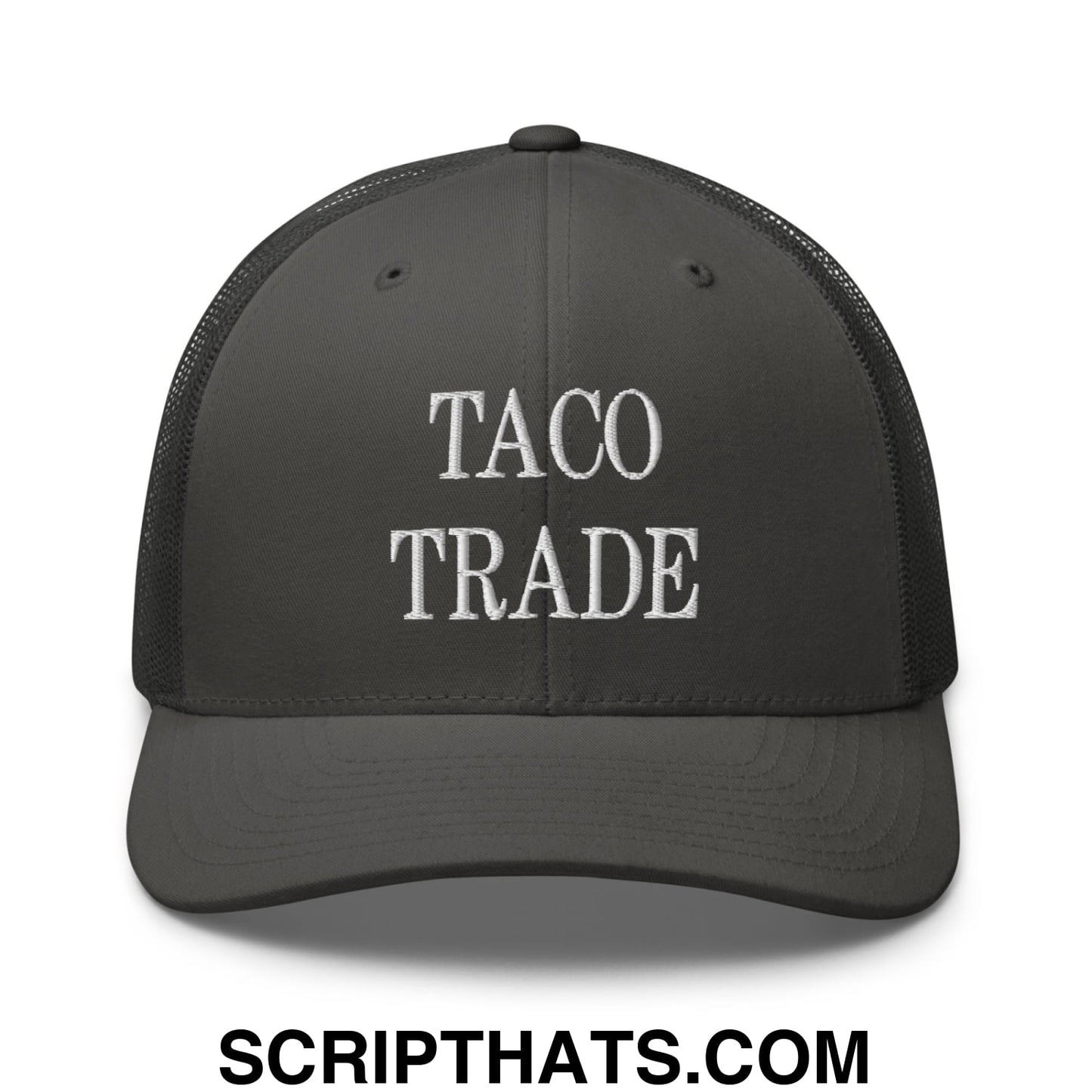 Taco Trade Embroidered Mesh Trucker Hat Charcoal