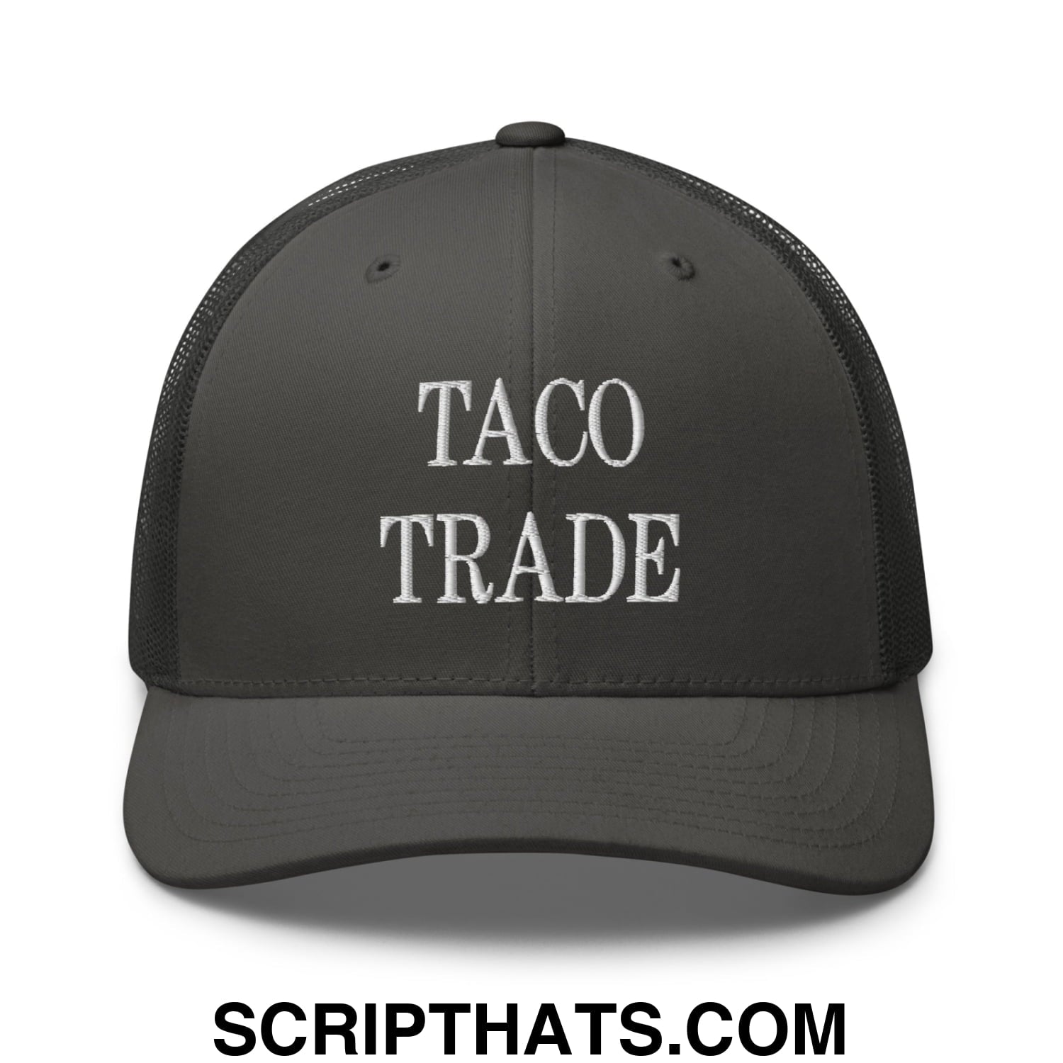 Taco Trade Embroidered Mesh Trucker Hat Charcoal