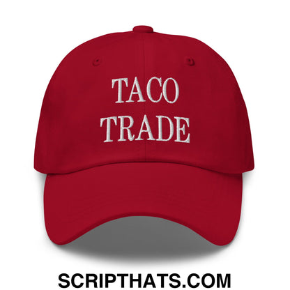 Taco Trade Embroidered Unstructured Dad Hat Cranberry