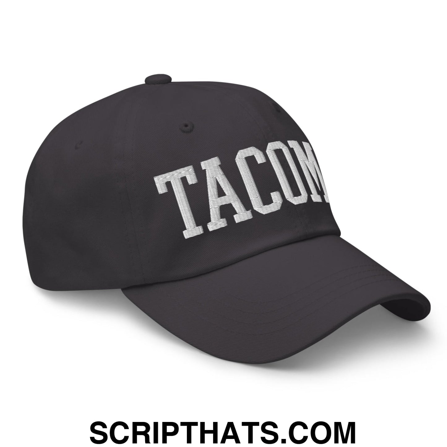 Tacoma Varisty College Block Embroidered Unstructured Dad Hat Dark Grey