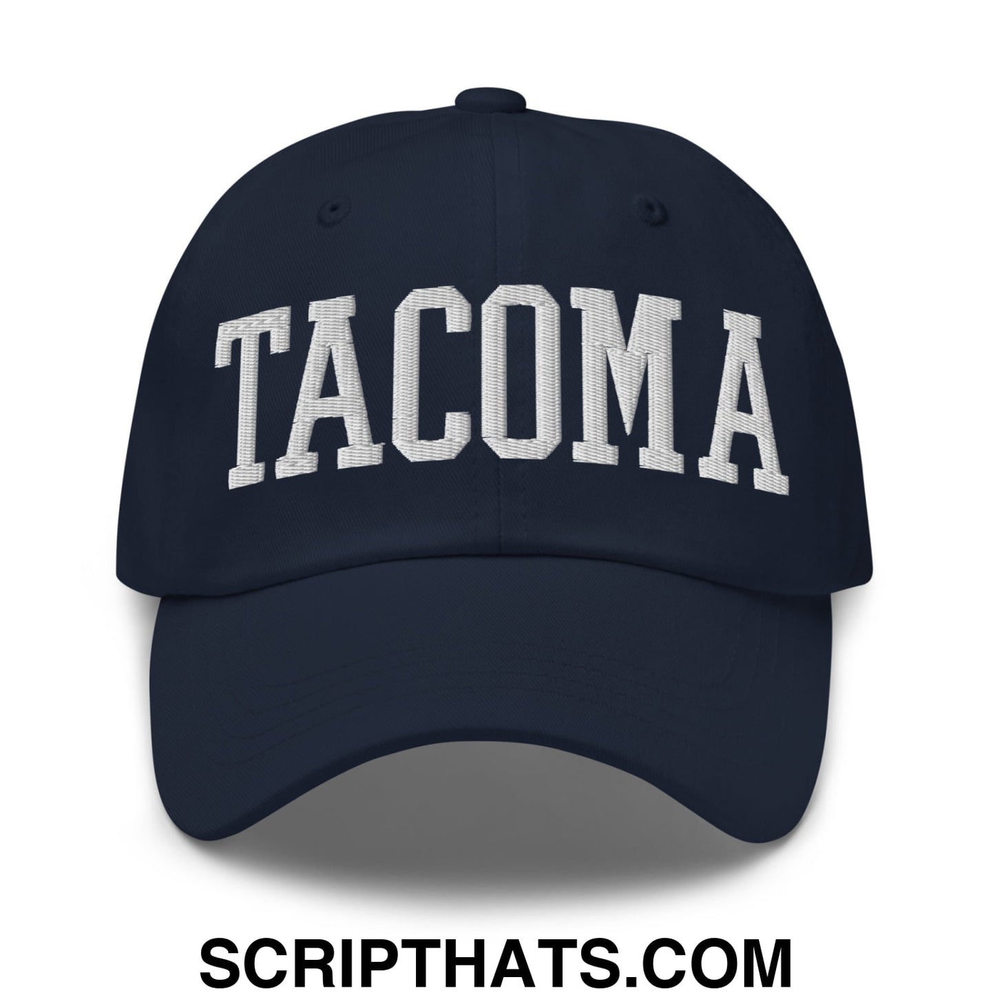 Tacoma Varisty College Block Embroidered Unstructured Dad Hat Navy
