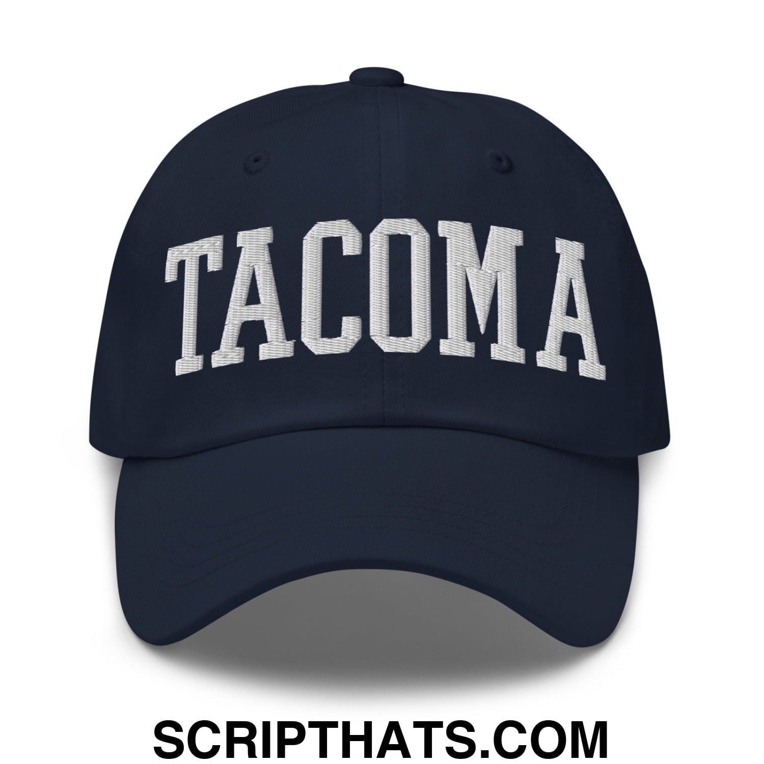 Tacoma Varisty College Block Embroidered Unstructured Dad Hat Navy