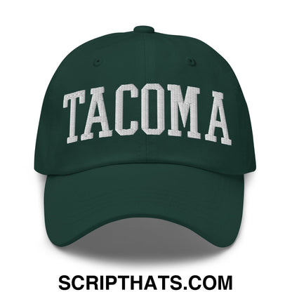 Tacoma Varisty College Block Embroidered Unstructured Dad Hat Spruce
