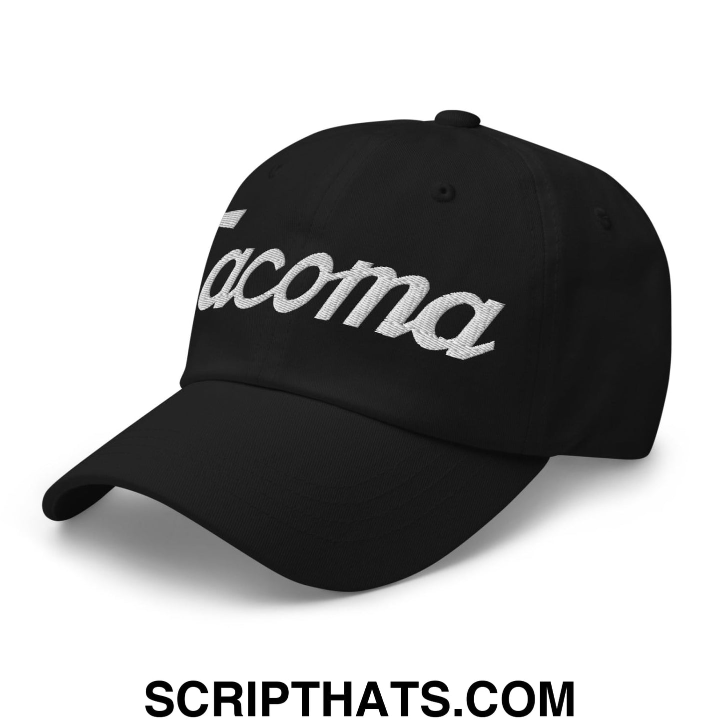 Tacoma Vintage Sports Script Embroidered Unstructured Dad Hat Black