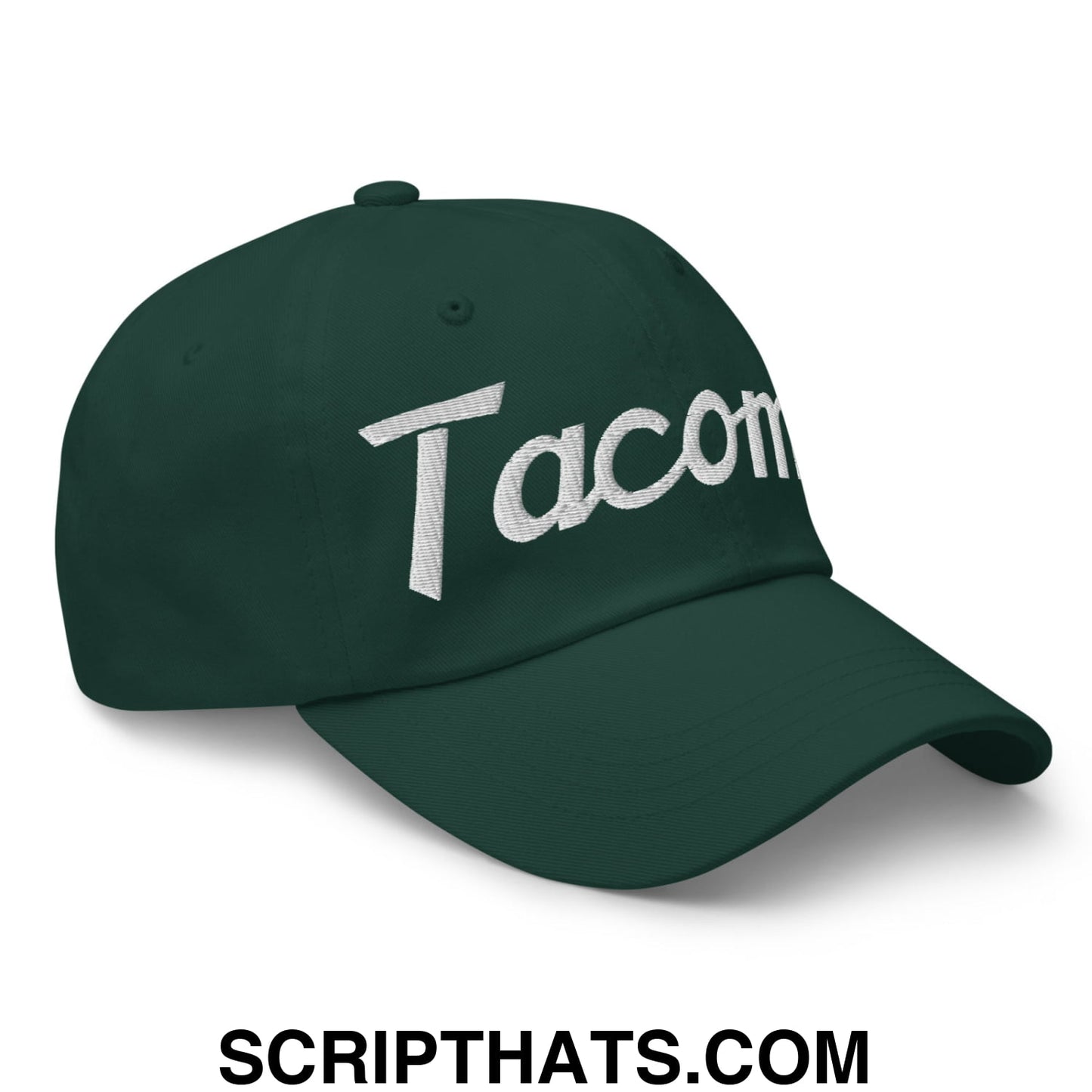 Tacoma Vintage Sports Script Embroidered Unstructured Dad Hat Spruce