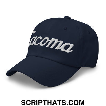 Tacoma Vintage Sports Script Embroidered Unstructured Dad Hat Navy