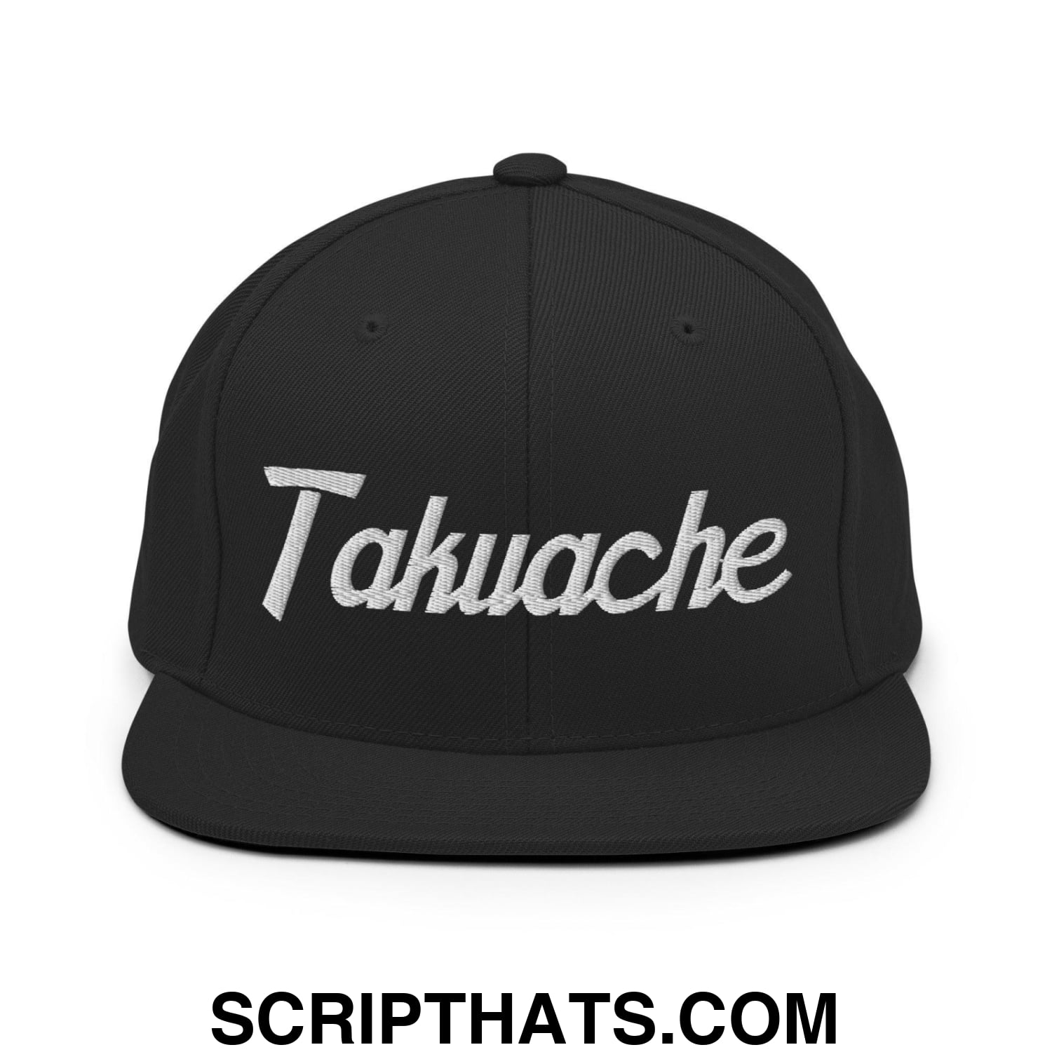 Takuache II Vintage Sports Script Snapback Hat Black