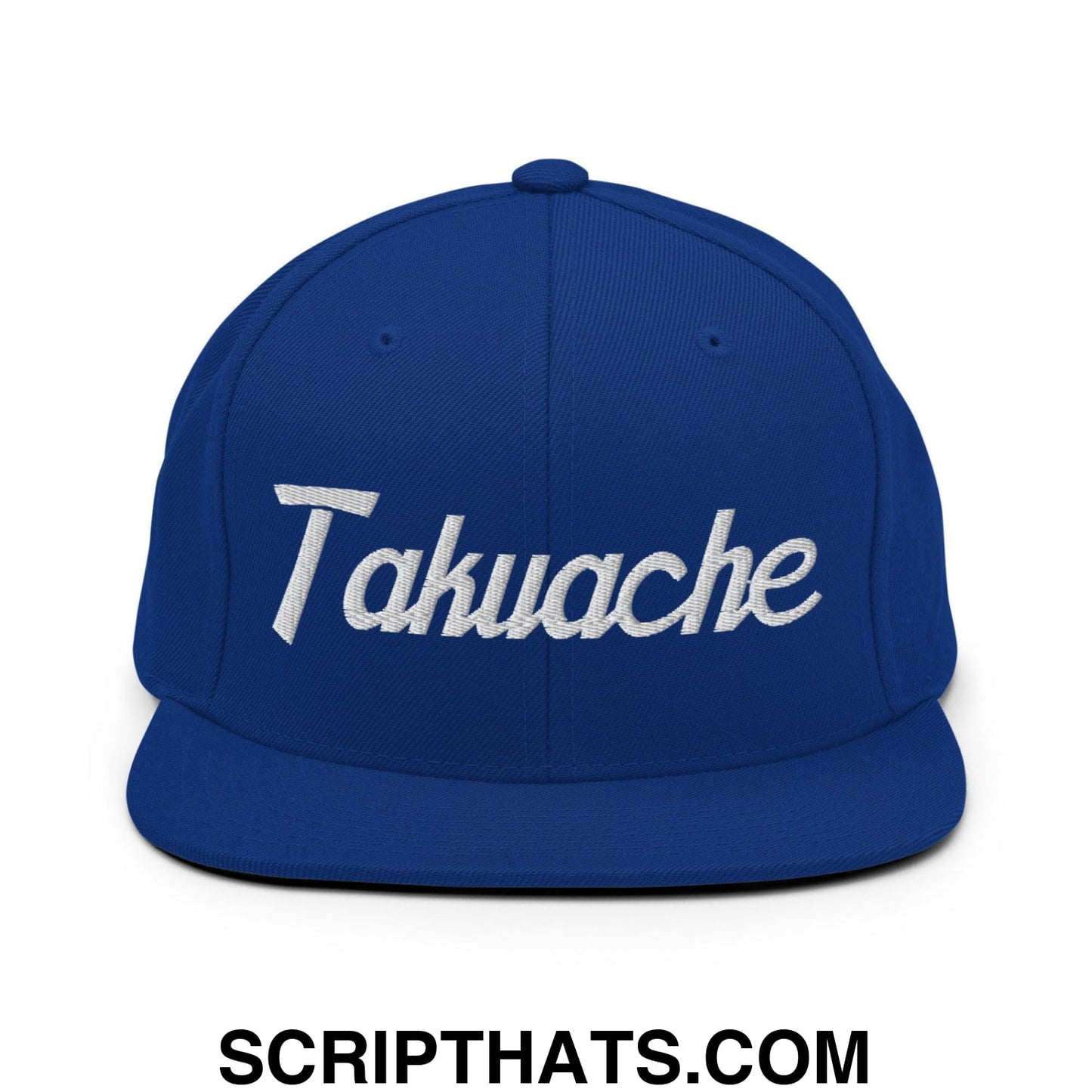Takuache II Vintage Sports Script Snapback Hat Royal Blue
