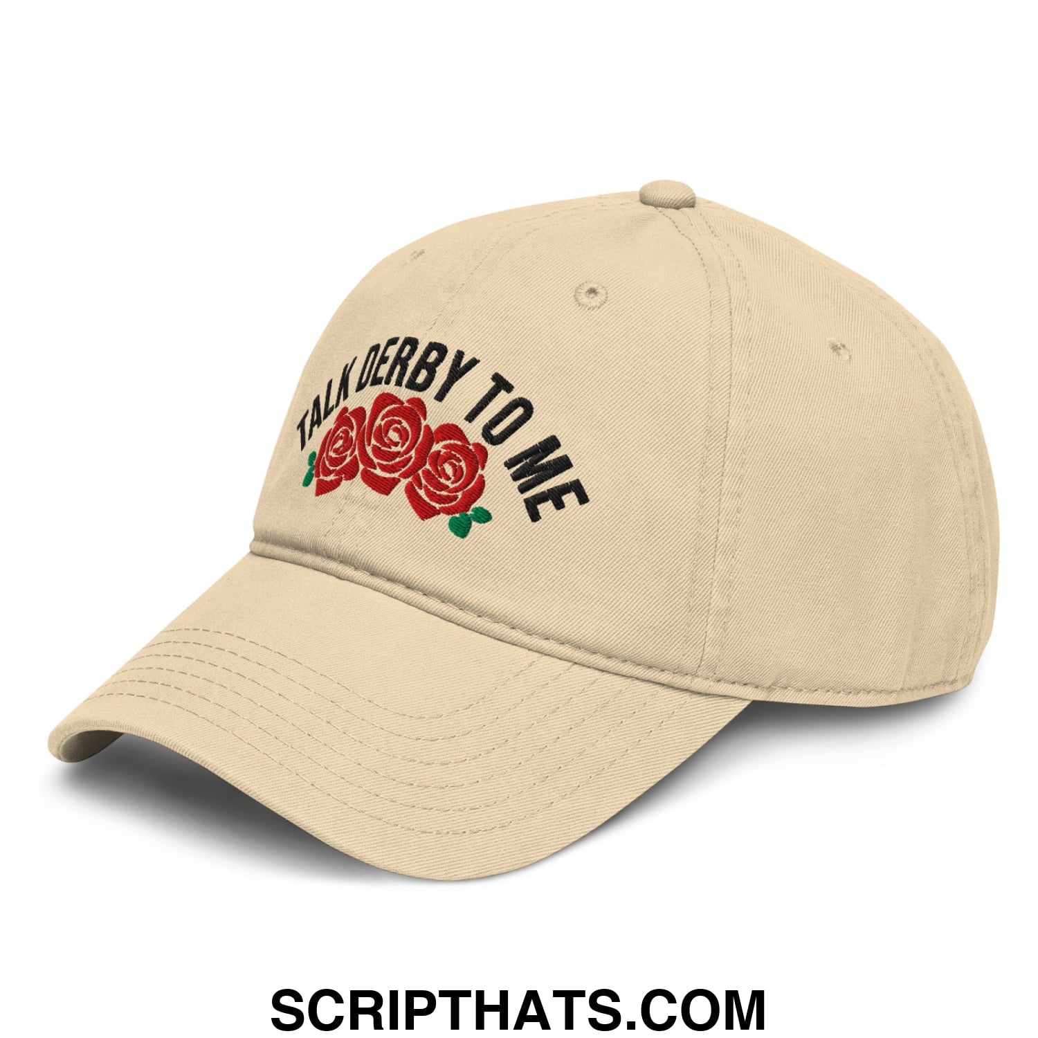 Talk Derby to Me Embroidered Baseball Dad Hat Khaki