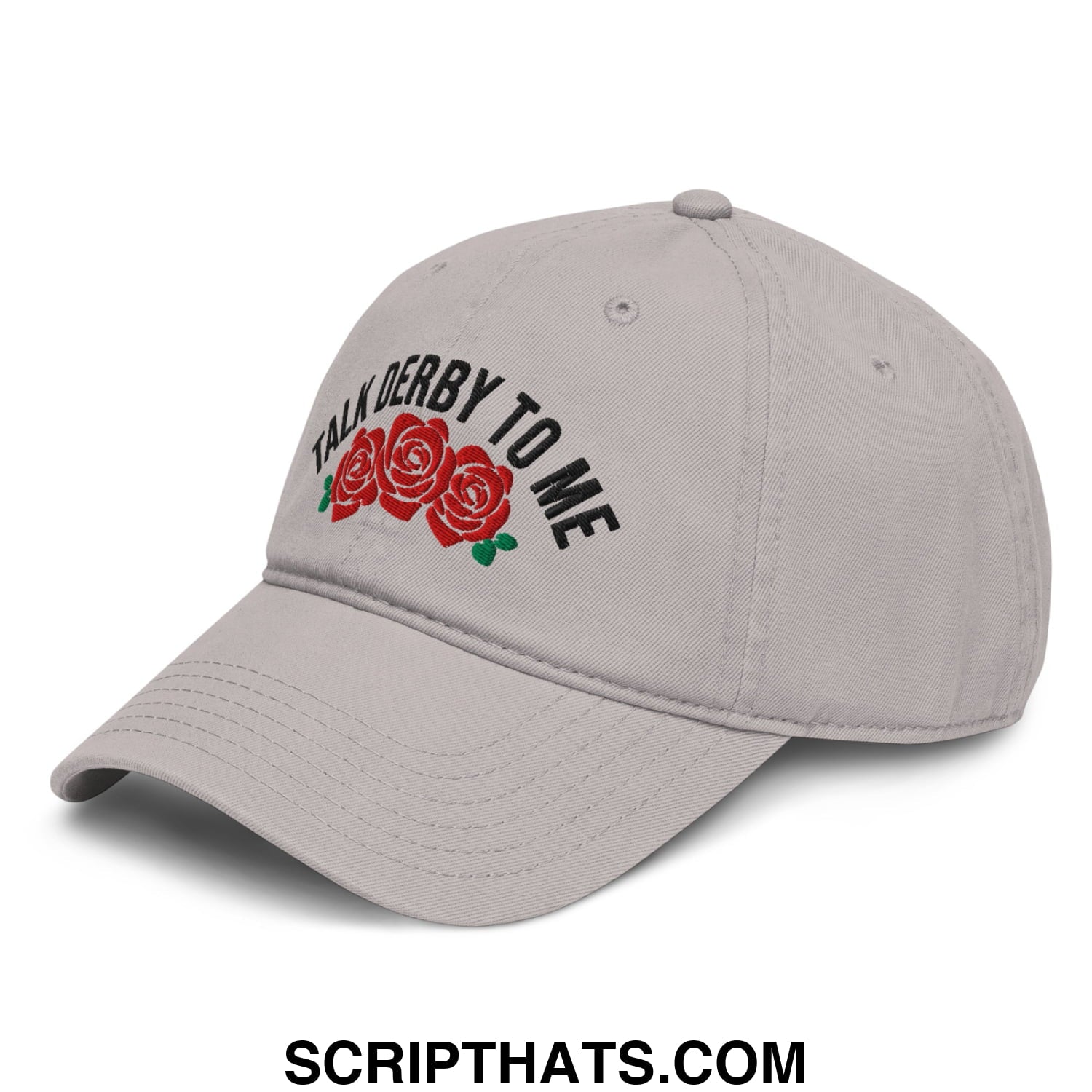 Talk Derby to Me Embroidered Baseball Dad Hat Gray