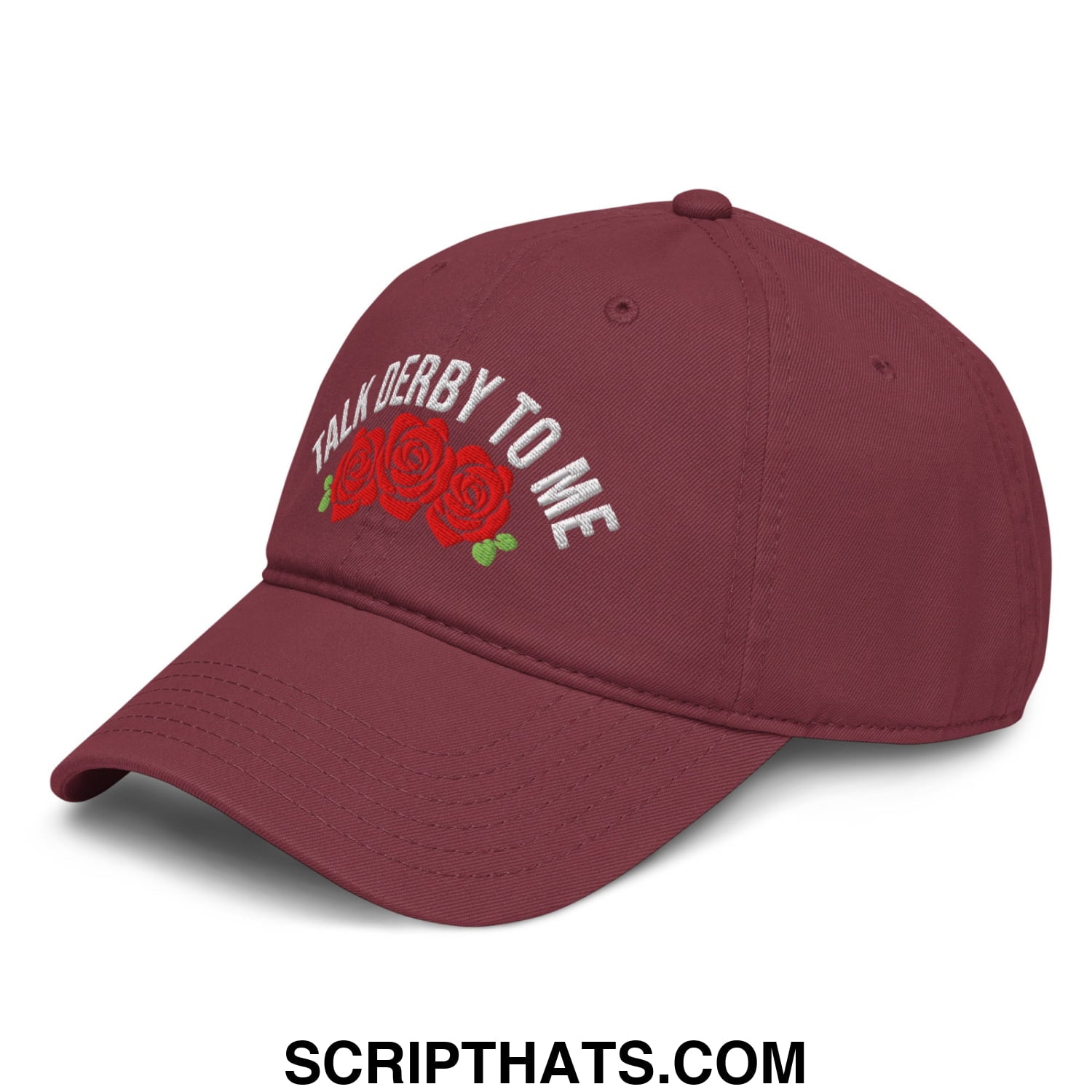 Talk Derby to Me Embroidered Baseball Dad Hat Maroon