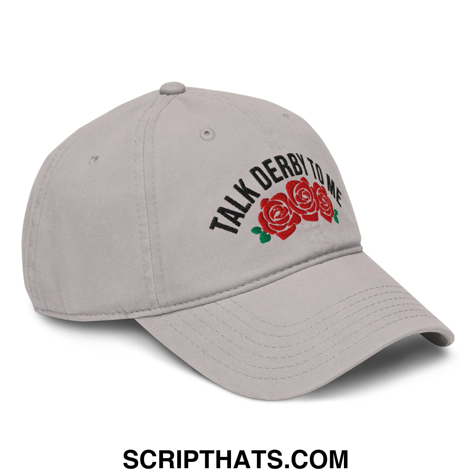 Talk Derby to Me Embroidered Baseball Dad Hat Gray