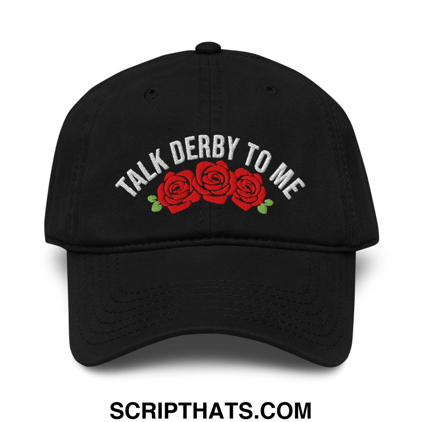 Talk Derby to Me Embroidered Baseball Dad Hat Black