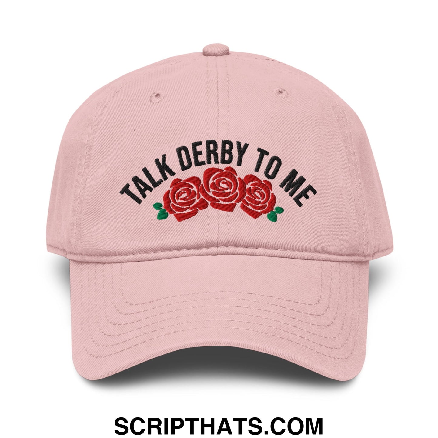 Talk Derby to Me Embroidered Baseball Dad Hat Dusty Rose