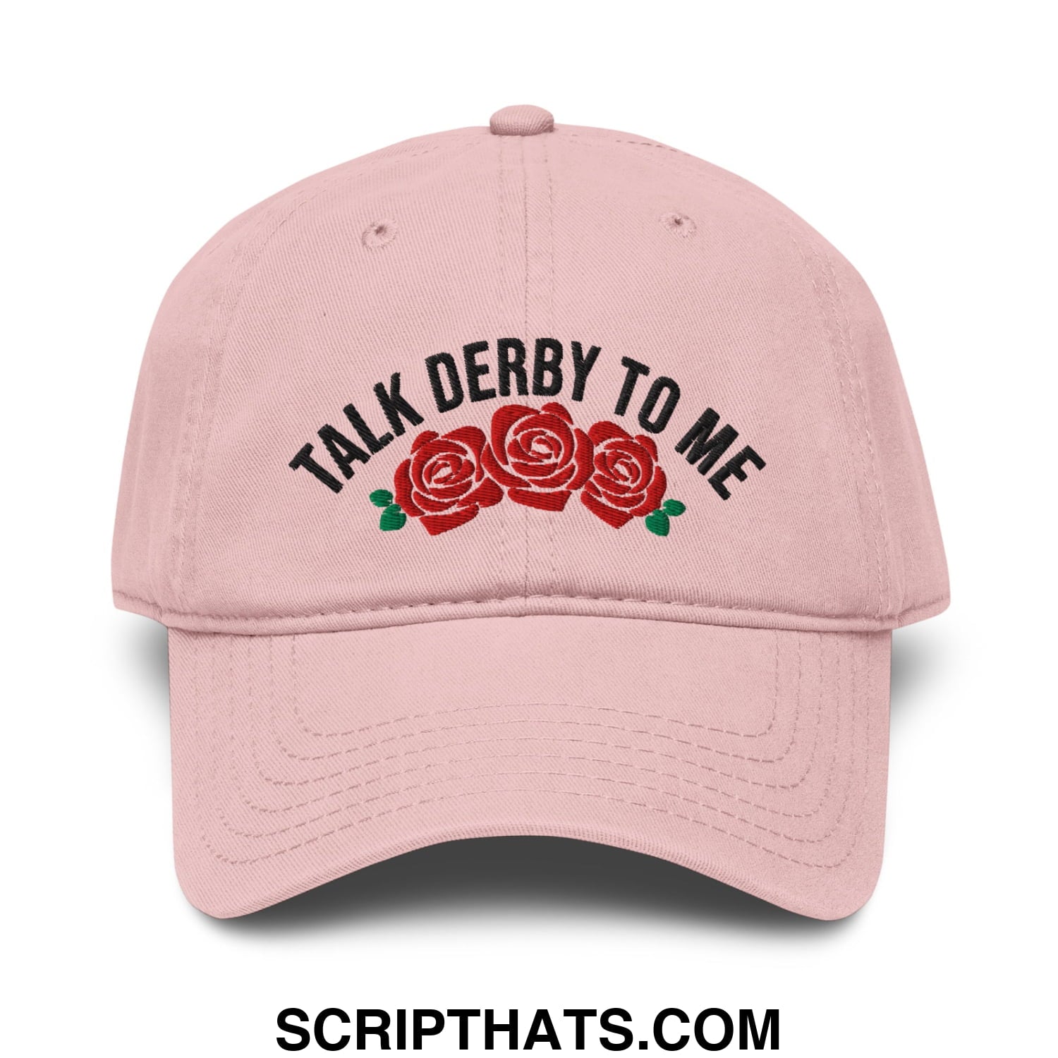 Talk Derby to Me Embroidered Baseball Dad Hat Dusty Rose