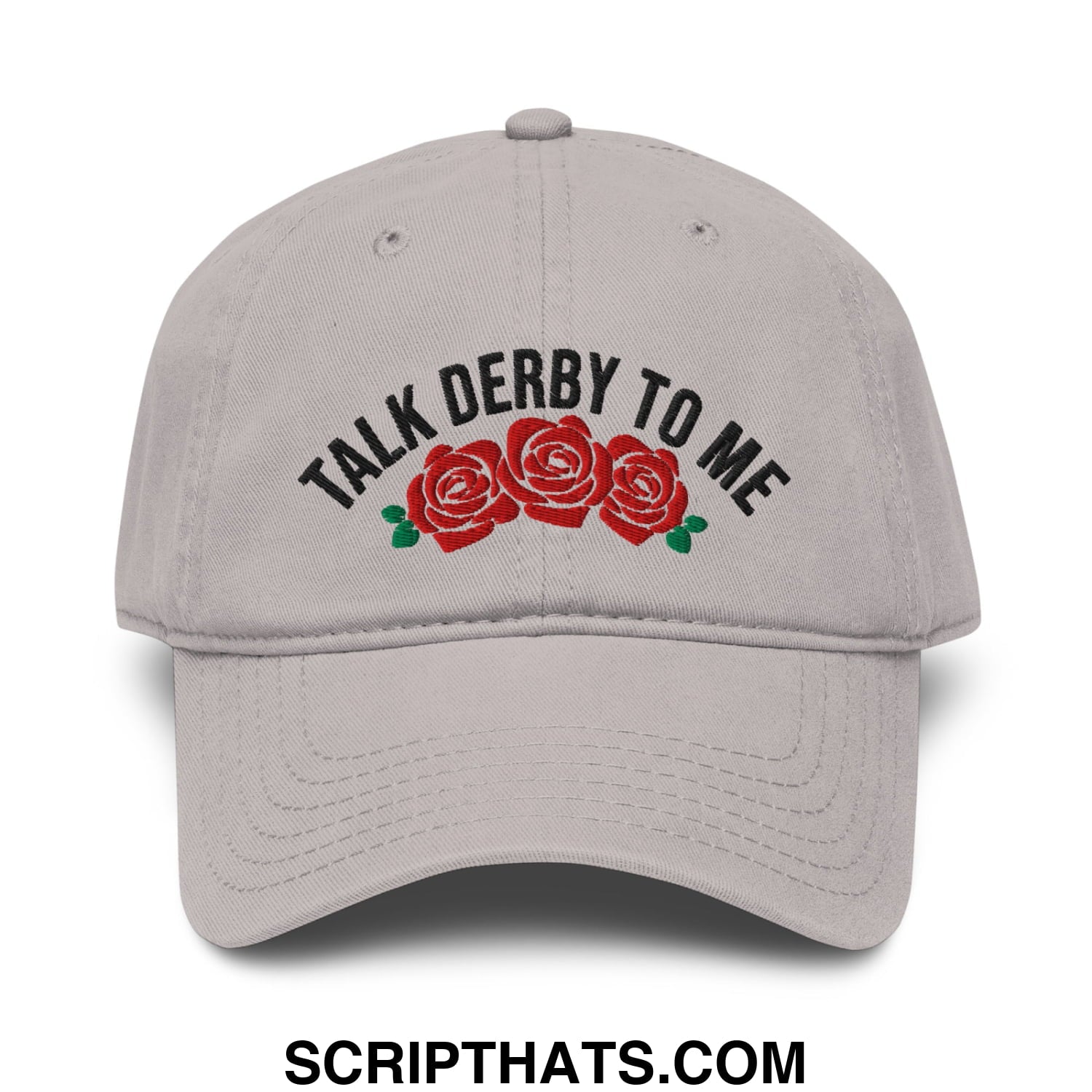 Talk Derby to Me Embroidered Baseball Dad Hat Gray
