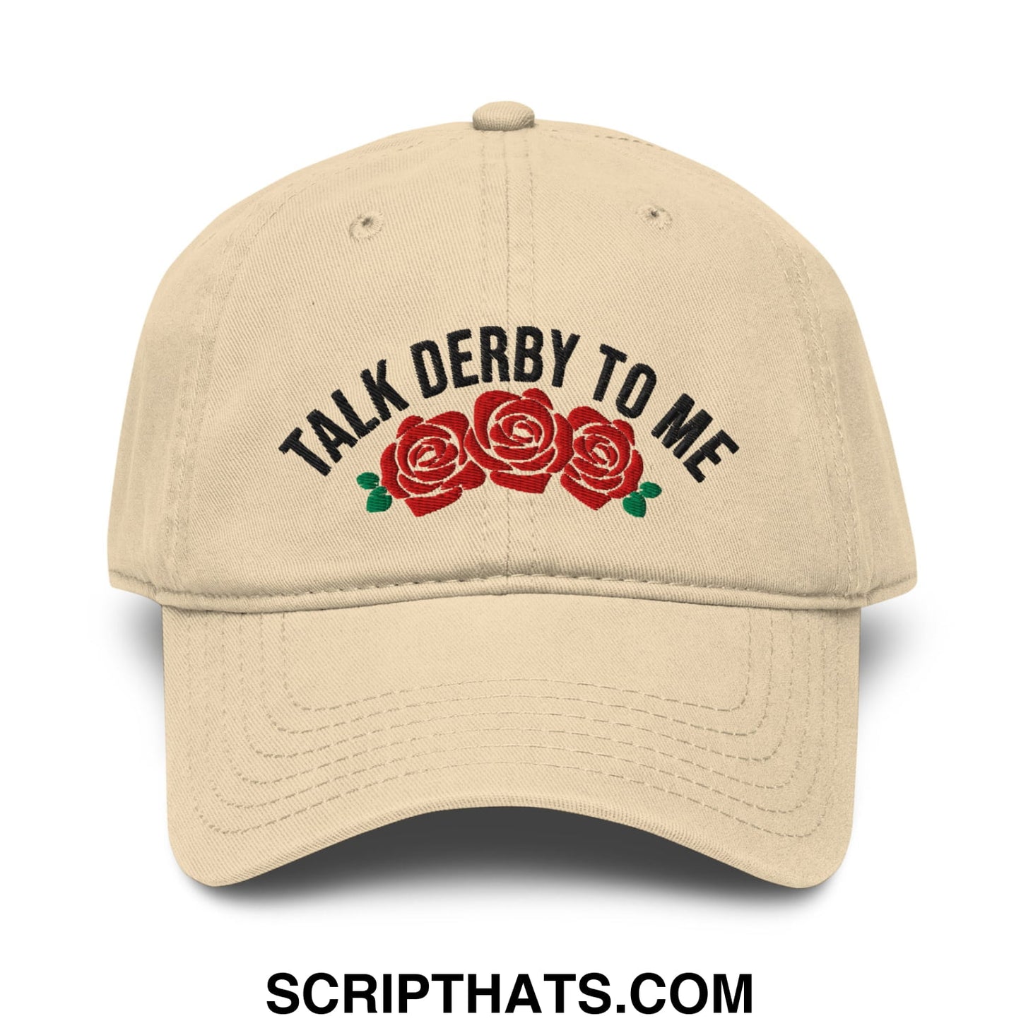 Talk Derby to Me Embroidered Baseball Dad Hat Khaki