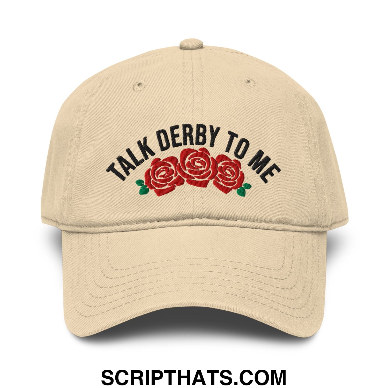Talk Derby to Me Embroidered Baseball Dad Hat Khaki