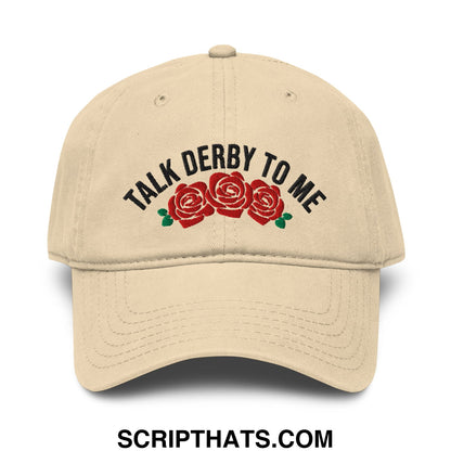 Talk Derby to Me Embroidered Baseball Dad Hat Khaki
