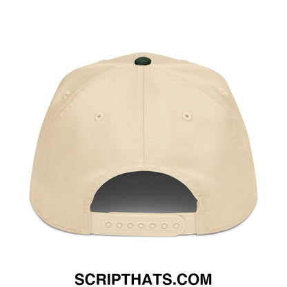 Talk Derby to Me Embroidered Baseball Snapback Hat Dark Green Natural