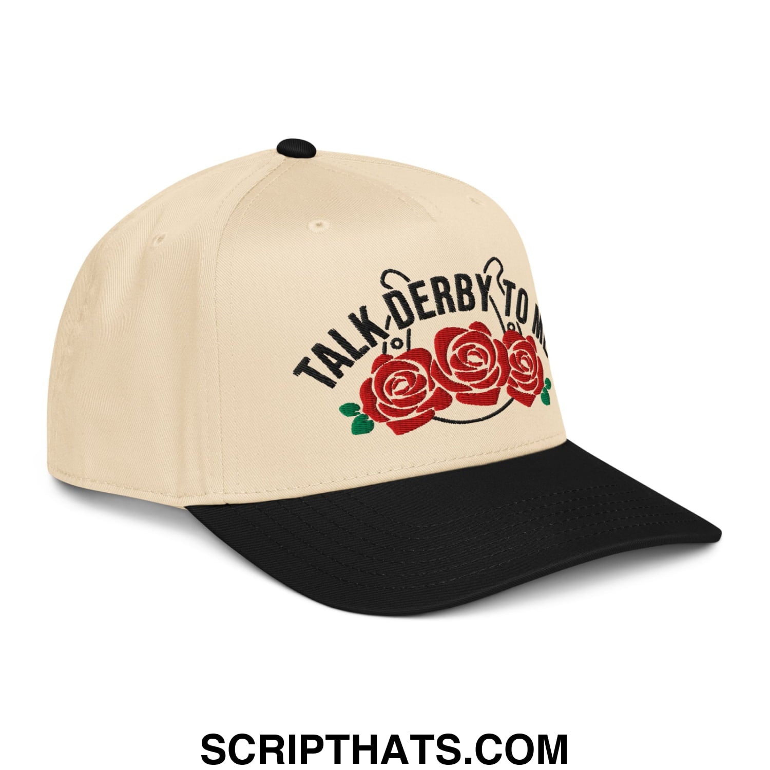 Talk Derby to Me Embroidered Baseball Snapback Hat Black Natural