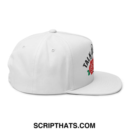 Talk Derby to Me Embroidered Flat Brim Bill 5 Panel Snapback Hat Default Title