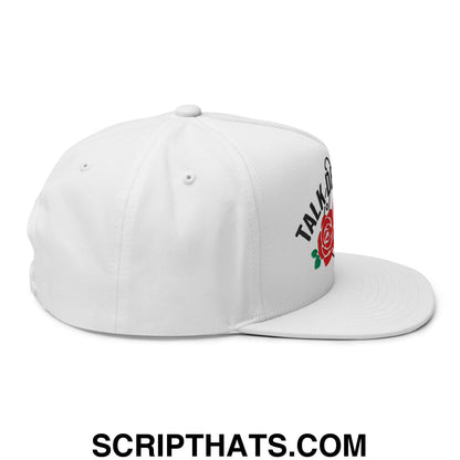 Talk Derby to Me Embroidered Flat Brim Bill 5 Panel Snapback Hat Default Title