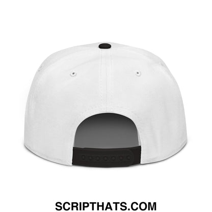 Talk Derby to Me Embroidered Flat Brim Bill Snapback Hat Black White White