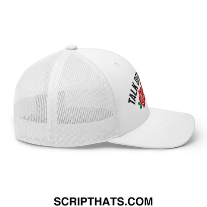 Talk Derby to Me Embroidered Mesh Trucker Hat White