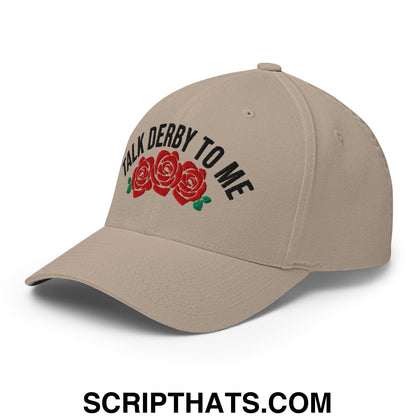 Talk Derby to Me Embroidered Stretch Fit Golf Hat Khaki