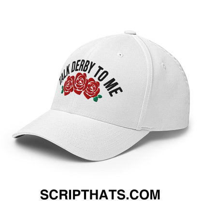 Talk Derby to Me Embroidered Stretch Fit Golf Hat White