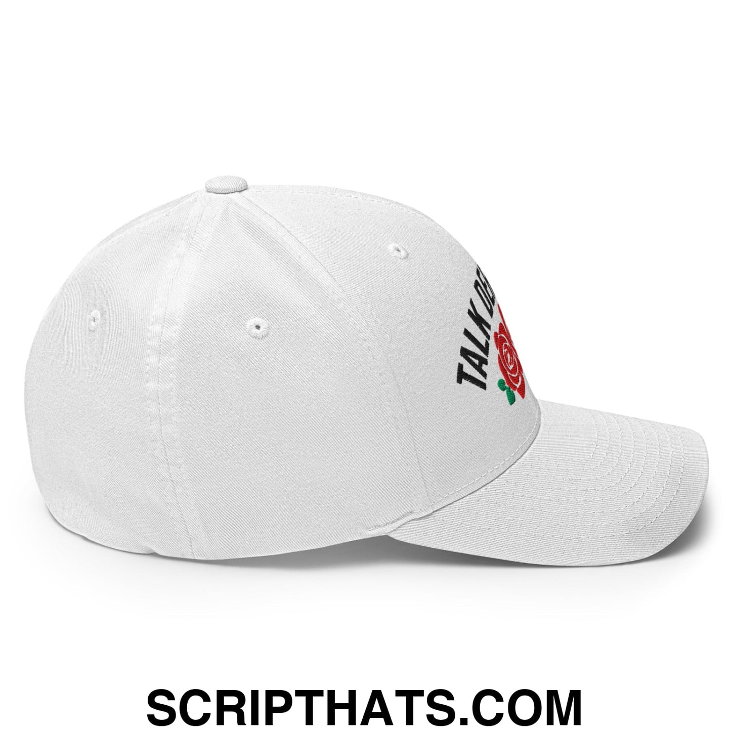 Talk Derby to Me Embroidered Stretch Fit Golf Hat White