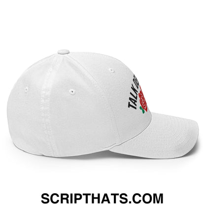 Talk Derby to Me Embroidered Stretch Fit Golf Hat White