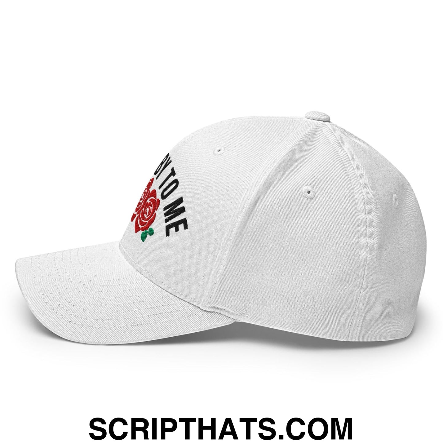Talk Derby to Me Embroidered Stretch Fit Golf Hat White