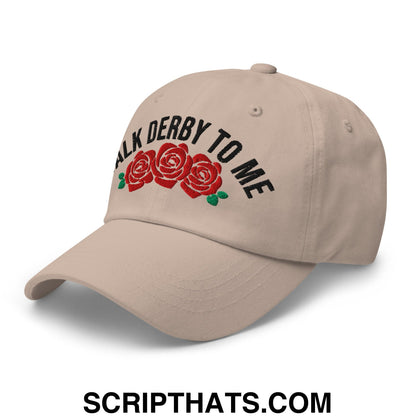 Talk Derby to Me Embroidered Unstructured Dad Hat Stone