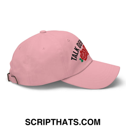 Talk Derby to Me Embroidered Unstructured Dad Hat Pink