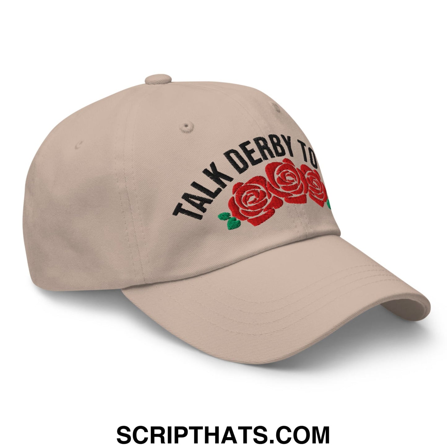 Talk Derby to Me Embroidered Unstructured Dad Hat Stone