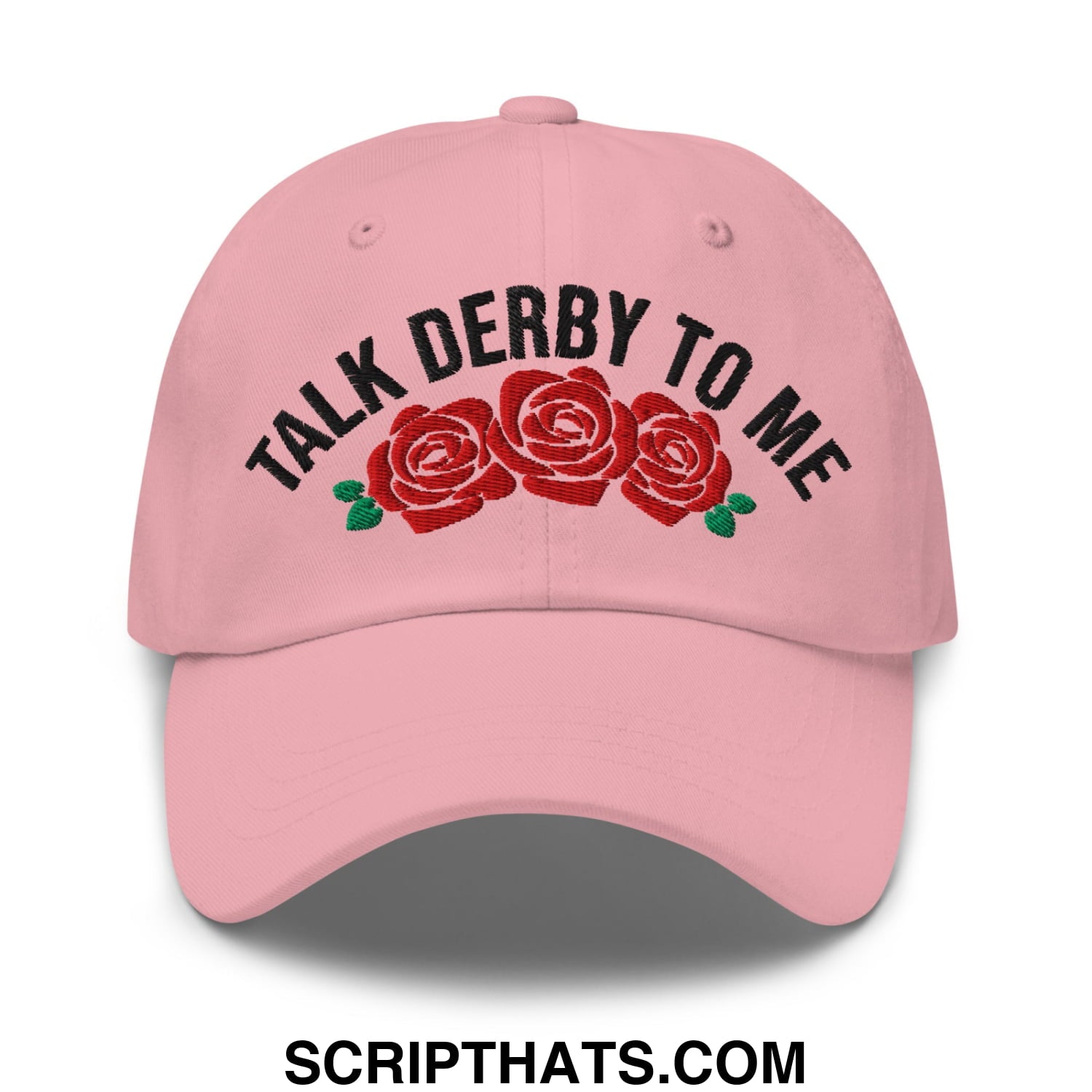 Talk Derby to Me Embroidered Unstructured Dad Hat Pink